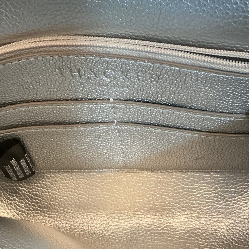 Thacker New York Silver Recycled Leather Crossbody Bag - Picture 4 of 11